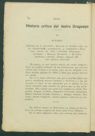Historia crítica del teatro Uruguayo