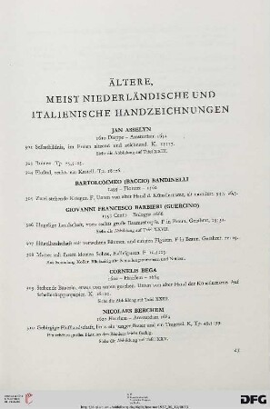 Ältere, meist niederländische und italienische Handzeichnungen (Nr. 302-418)