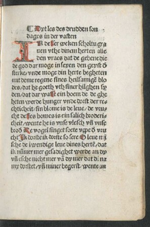 Dyt les des drudden sondages in der vasten