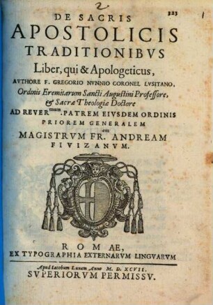 De Sacris Apostolicis Traditionibus liber