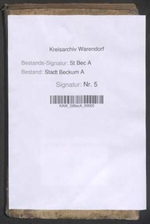 Register der Geldrenten und des Kornempfängers