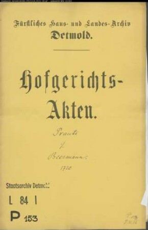 Prante, Joh. Christoph zu Hagen gegen Beermann zu Hagen - Schuldforderung