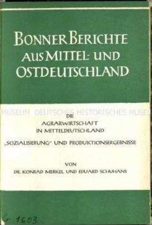 Veröffentlichung über die Agrarwirtschaft in der DDR