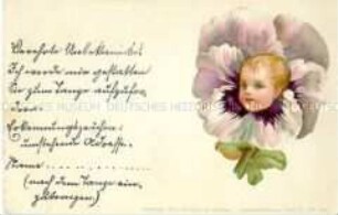 Postkarte mit Blumenmotiv