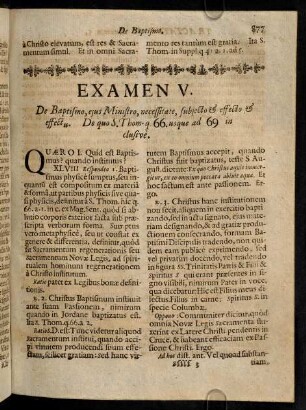877-888, Quaero I. Quid est Baptismus? quando institutus? ...