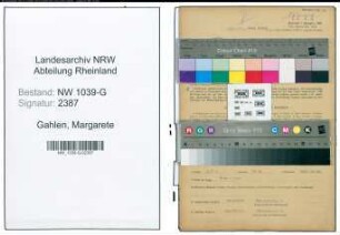 Entnazifizierung Margarete Gahlen , geb. 03.04.1921 (Kaufmaennische Angestellte)