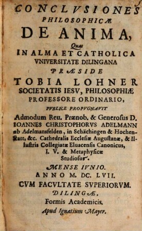 Conclusiones philos. de anima