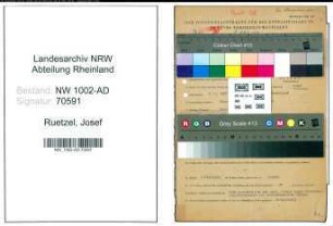 Entnazifizierung Josef Ruetzel, geb. 07.01.1907 (Rechtsrat)