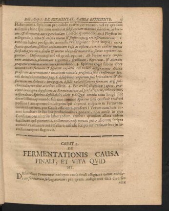 Caput 4. De Fermentationis Causa Finali, Et Vita Quid Sit.