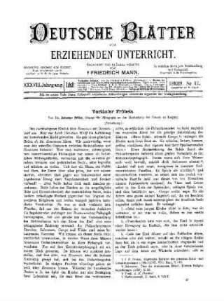 Vorläufer Fröbels : (Fortsetzung)