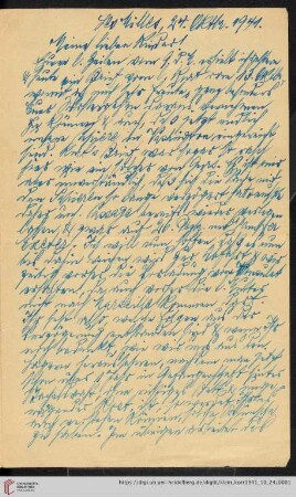 Korrespondenz von Alice und Ludwig Klein: Brief von Ludwig Klein an Kurt Klein, Irmgard Ehrlich und Max Klein