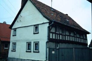 kleines Bauernhaus, OG Traufseite mit Sichtfachwerk