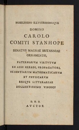 Nobilissimo Illustrissimoque..
