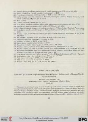 20: Warszawa oskarża : Przewodnik po wystawie urządzonej przez Biuro Odbudowy Stolicy wespół z Muzeum Narodowym w Warszawie : Warszawie (maj-czerwiec) 1945 (przedruk)