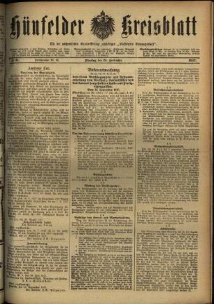 Ausgabe vom Dienstag, den 25. September 1917.