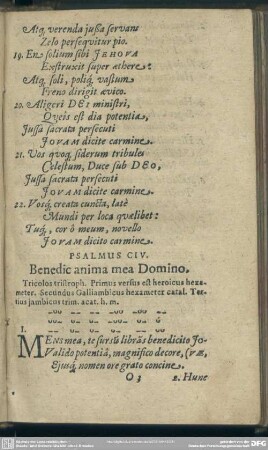 Psalmus CIV. Benedic anima mea Domino
