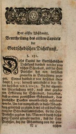 Georg Friedrich Meiers der Weltweisheit öffentlichen lehrers zu Halle Beurtheilung der Gottschedischen Dichtkunst, 5