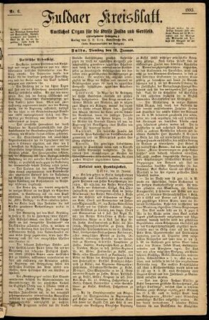 Ausgabe vom Dienstag, den 16. Januar 1883.