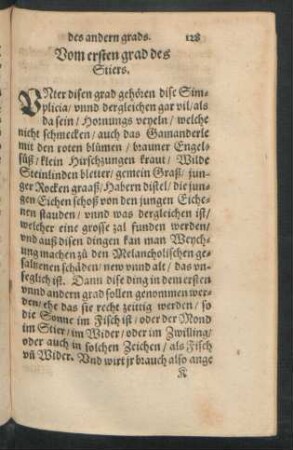 Vom ersten grad des Stiers.