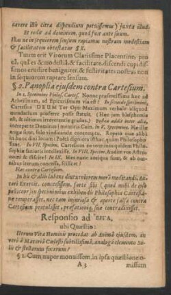 § 2. Panoplia eiusdem contra Cartesium.