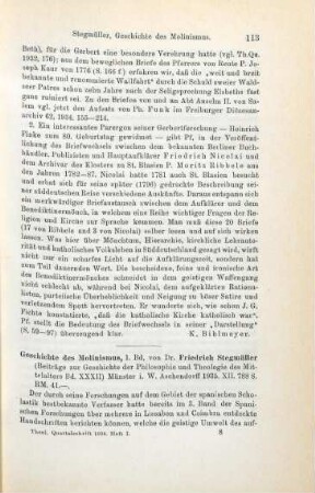 113-117 [Rezension] Geschichte des Molinismus