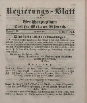 Nr. 13 : 4. März 1854