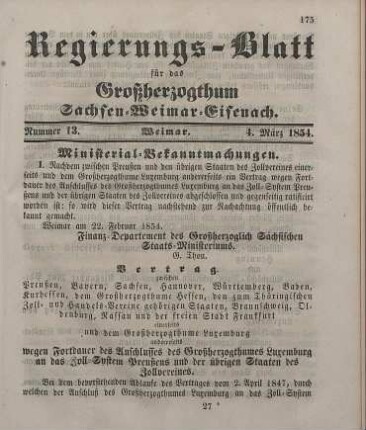 Nr. 13 : 4. März 1854