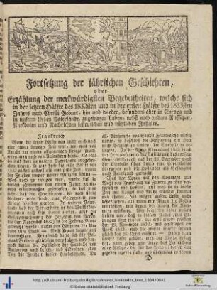 Fortsetzung der jährlichen Geschichten.