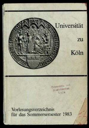 Vorlesungsverzeichnis Universität Köln SS1983