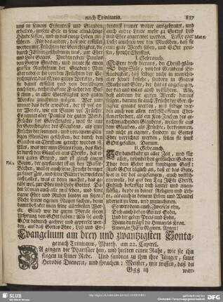 [Evangelium und Epistel am drey und zwantzigsten Sontage nach Trinitatis]