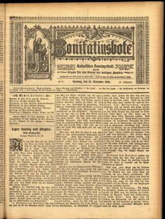 Erste Ausgabe vom Sonntag, den 25. November 1906.