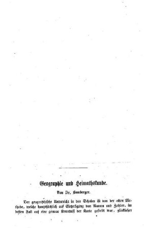 Geographie und Heimathskunde