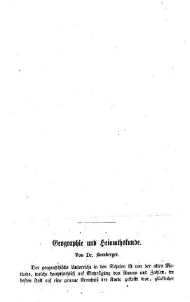 Geographie und Heimathskunde