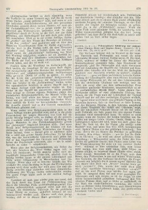 478 [Rezension] Ovink, B. J. H., Philosophische Erklärung der platonischen Dialoge Meno und Hippias Minor