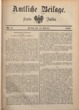 2: Beilage vom Freitag, 25. Februar 1910