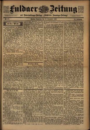Erste Ausgabe vom Samstag, den 10. September 1898.