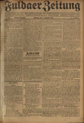Zweite Ausgabe vom Montag, den 01. Februar 1915.