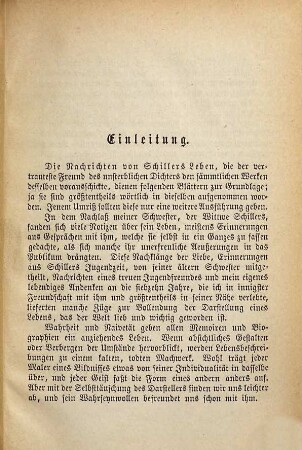 Schillers Leben : verfasst aus Erinnerungen der Familie, seinen eigenen Briefen und den Nachrichten seines Freundes Körner