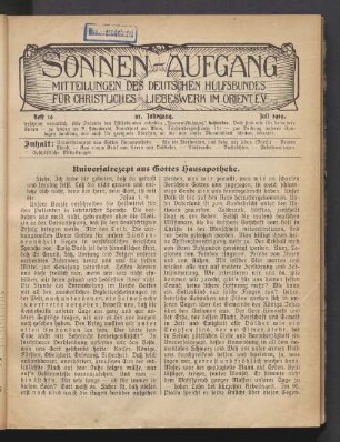 Heft 10. 21. Jahrgang. Juli 1919