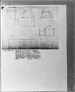 Fagus-Werk, Konstruktionszeichnungen vom Maschinenhaus