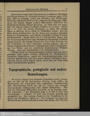 Topographische, geologische und andere Bemerkungen