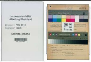 Entnazifizierung Johann Schmitz , geb. 29.03.1890 (Kaufmaennischer Angestellter)
