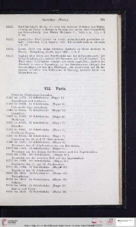 VII. Varia (Nr. 11226 - 13000)