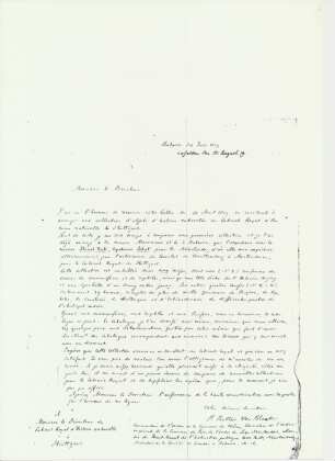 Brief von Pieter Bleeker an den Direktor des Königlichen Naturalienkabinetts