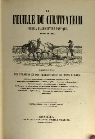 La Feuille du cultivateur, 4. 1861/62