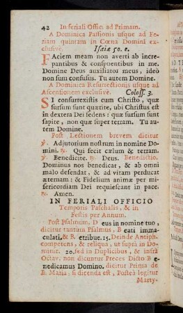 42-57, In Feriali Officio Temporis Paschalis & in Festis per Annum