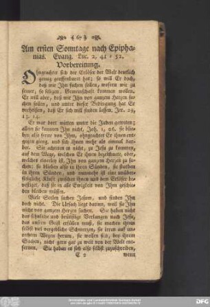 Am ersten Sonntage nach Epiphanias. Evang. Luc. 2, 41 - 52.