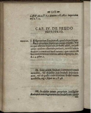 Cap. IV. De Feudo Improprio
