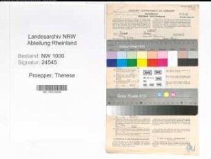 Entnazifizierung Therese Proepper, geb. 25.08.1919 (Stenotyp.)