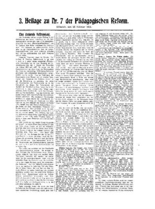 Eine drohende Maßregelung : 3. Beilage zu Nr. 7 der Pädagogischen Reform